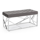 Panca Rayan in velluto grigio 97x44 cm - Samnite