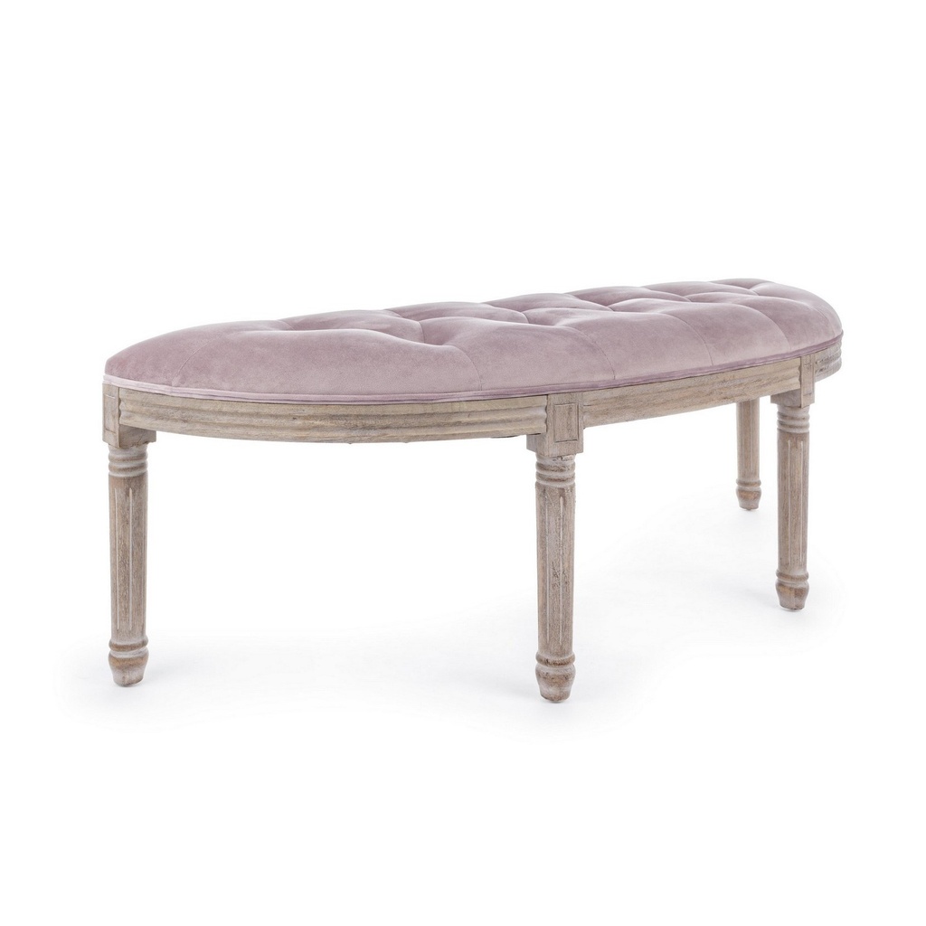 Panca classica Tilde Woodrose in velluto 125x42x48h cm - Samnite
