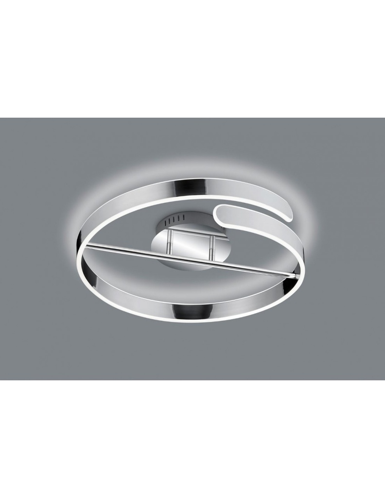 Plafoniera Design Cerchio Led Dimmer 4000k Parma Cromo Trio Lighting - Samnite