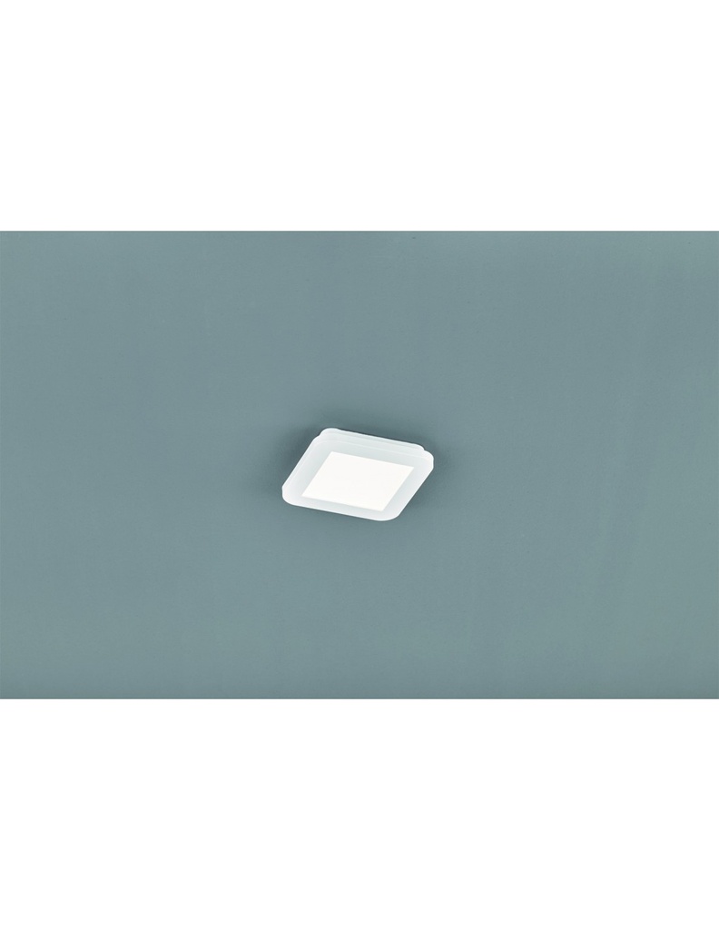 Plafoniera Quadrata Camillus Led Dimmerabile Bianco IP44 17x17 cm Trio Lighting - Samnite