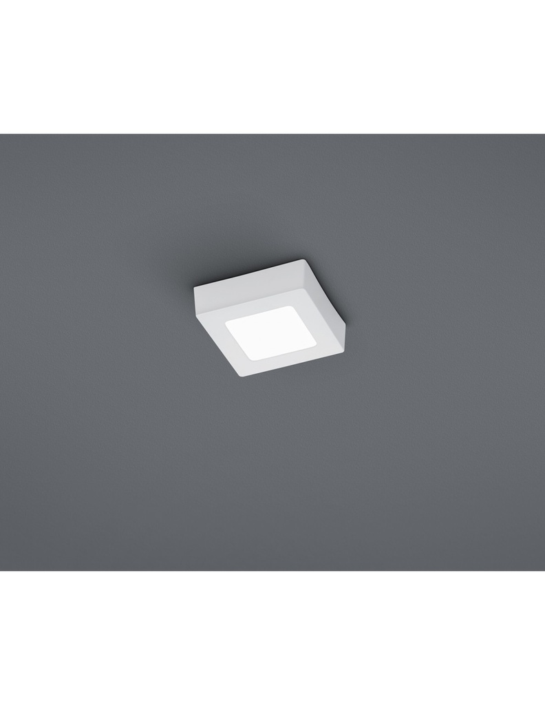 Plafoniera Quadrata Zeus Led Dimmerabile Bianco 12x12 cm Trio Lighting - Samnite