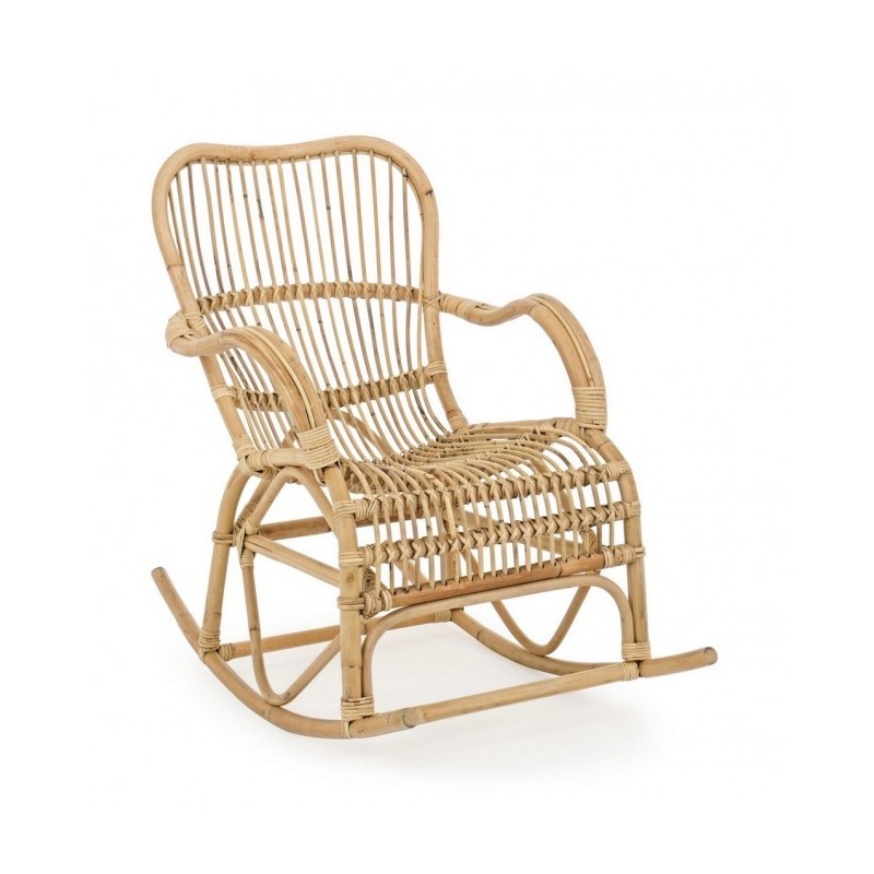 Poltrona Dondolo in Rattan Naturale CASIMIRA 66x82x h88 cm - Samnite