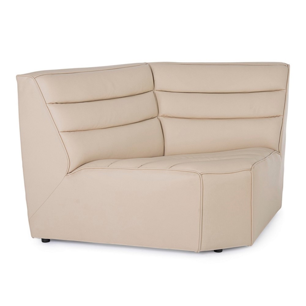 Poltrona angolo beige in legno stile design - Samnite
