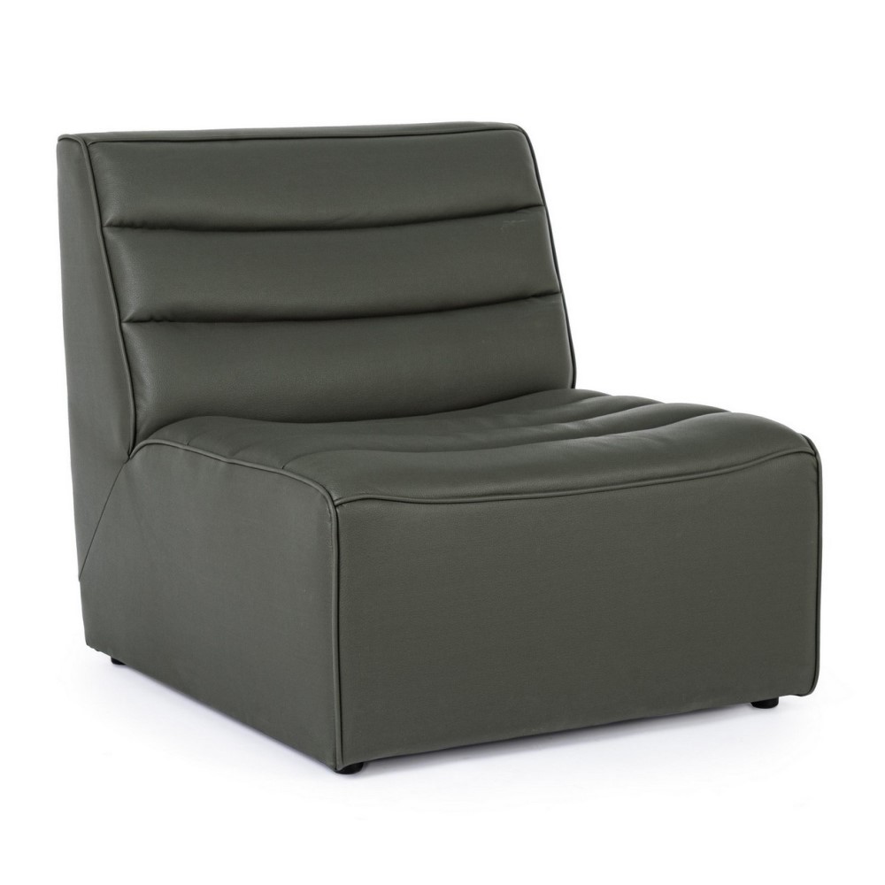 Poltrona in legno moderna effetto pelle verdone stile design - Samnite
