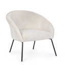 Poltrona metallo velluto bianco Aiko Velvet cm 80 x 76 x 75 - Samnite