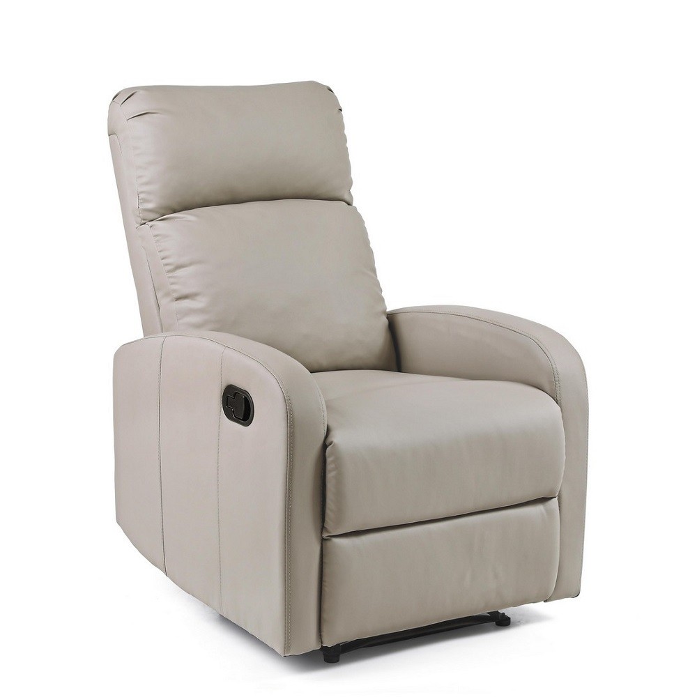 Poltrona reclinabile manuale similpelle tortora Iris - Samnite