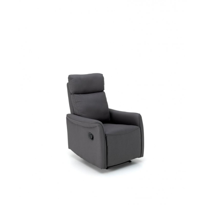 Poltrona relax reclinabile manuale in  similpelle antracite  70 x 92 x h. 105 cm - Samnite