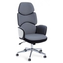 Poltrona ufficio con braccioli in tessuto Grigio Scuro ARMSTRONG 64x69 x h118,5-128 cm - Samnite