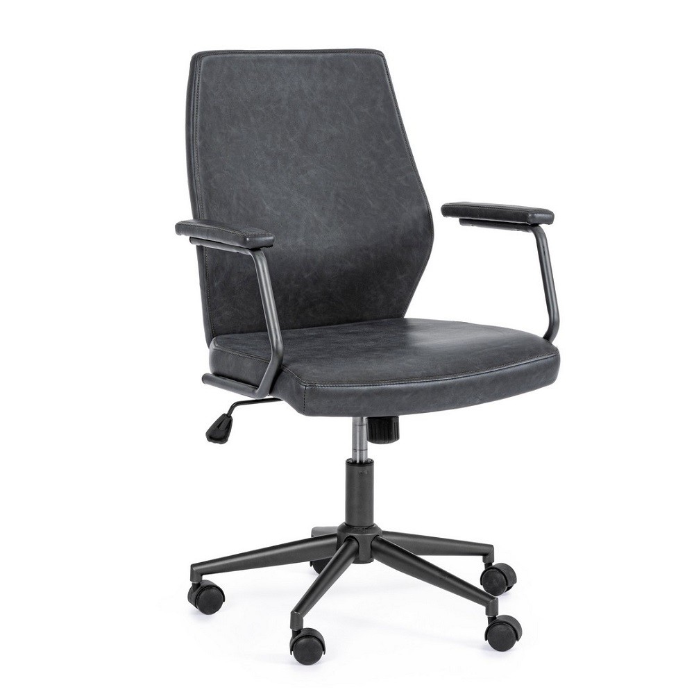 Poltrona ufficio ecopelle nero Jamie cm 67 x 58 x 93 - Samnite