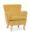 Poltrona vintage Chenille Imbottita in velluto Ocra - Samnite