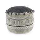 Pouf in cotone stile etnico TILAK Alaskan diametro 50x h35 cm - Samnite