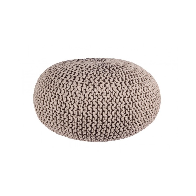 Pouf intrecciato tortora bizzotto cm 80 - Samnite