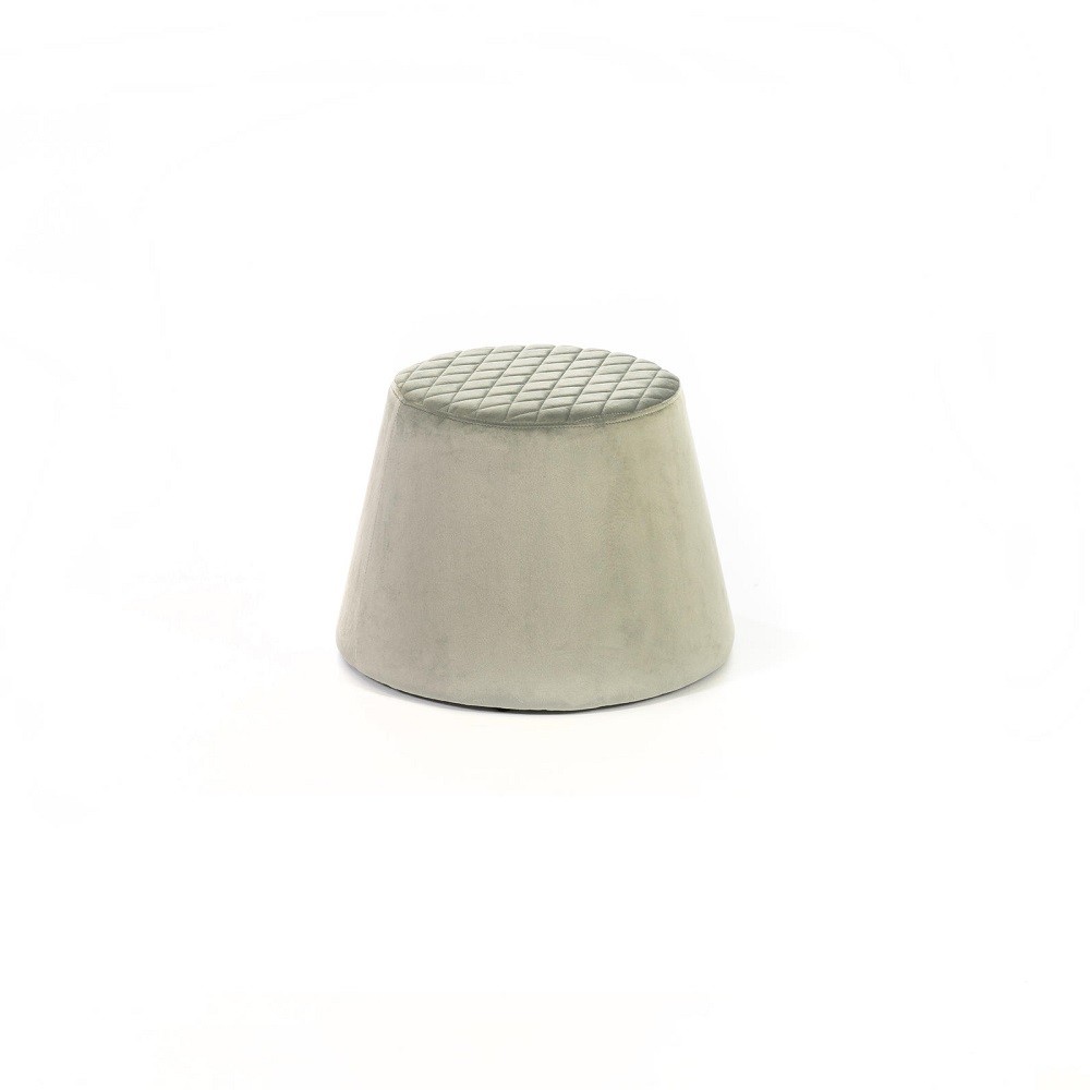Pouf velluto metallo grigio cm 46,5 x 46,5 x h 33 - Samnite