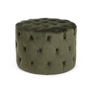 Pouf vintage verde velluto cm 60 x 42 h - Samnite