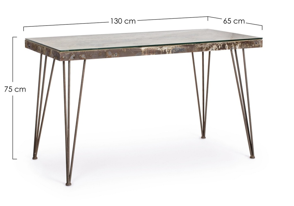 Scrivania cemento e metallo Atlantide cm 130 x 65 - Samnite