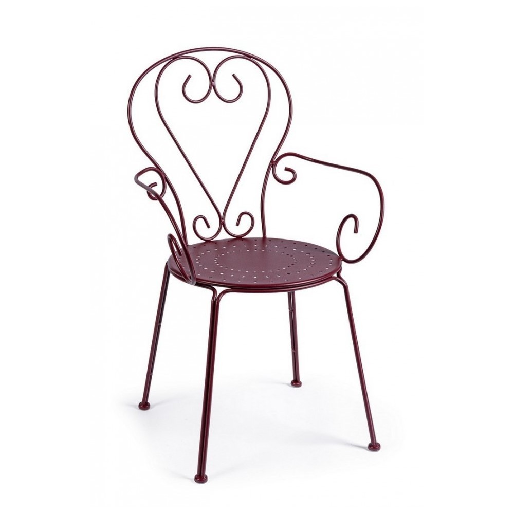 Sedia con braccioli Etienne Bordeaux impilabile - Samnite