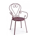 Sedia con braccioli Etienne Bordeaux impilabile - Samnite