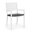 Sedia con braccioli Helina bianco in alluminio - Samnite
