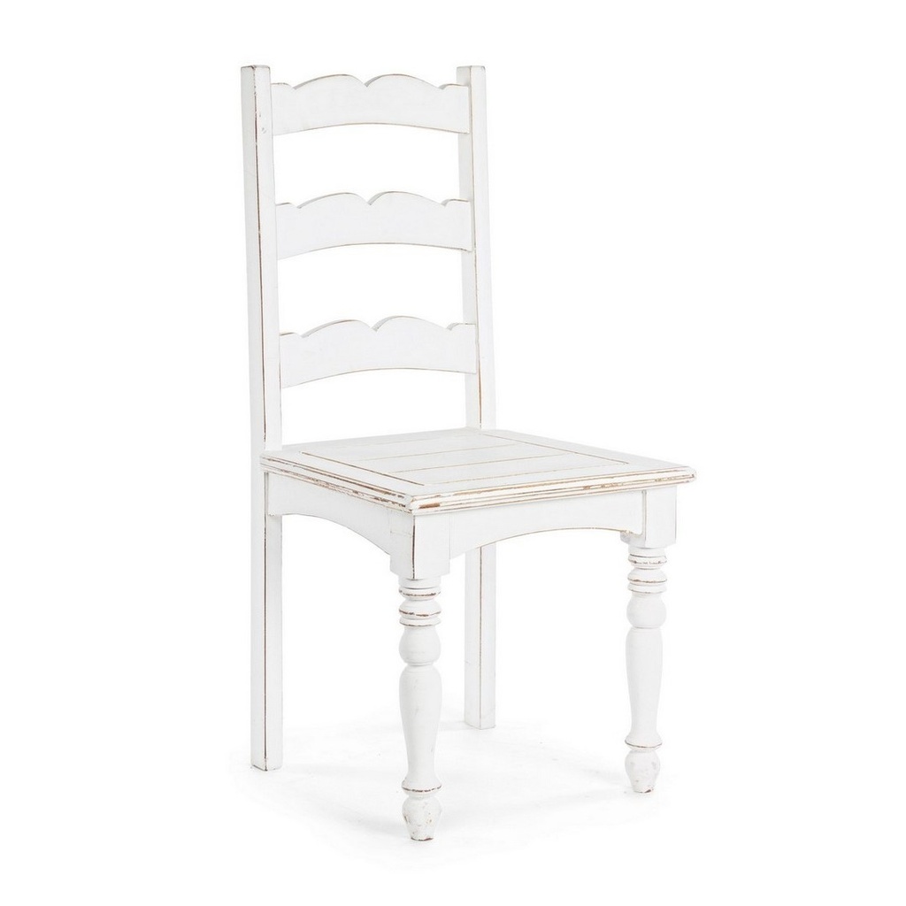 Sedia in legno stile rustico bianco shabby - Samnite