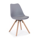 Sedia moderna legno plastica similpelle grigio New trend cm 59 x 49 x 83,5 - Samnite