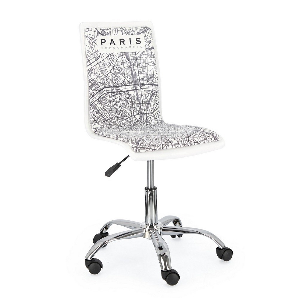 Sedia ufficio acciaio similpelle Young Paris cm 42,5 x 40 x 87 - Samnite
