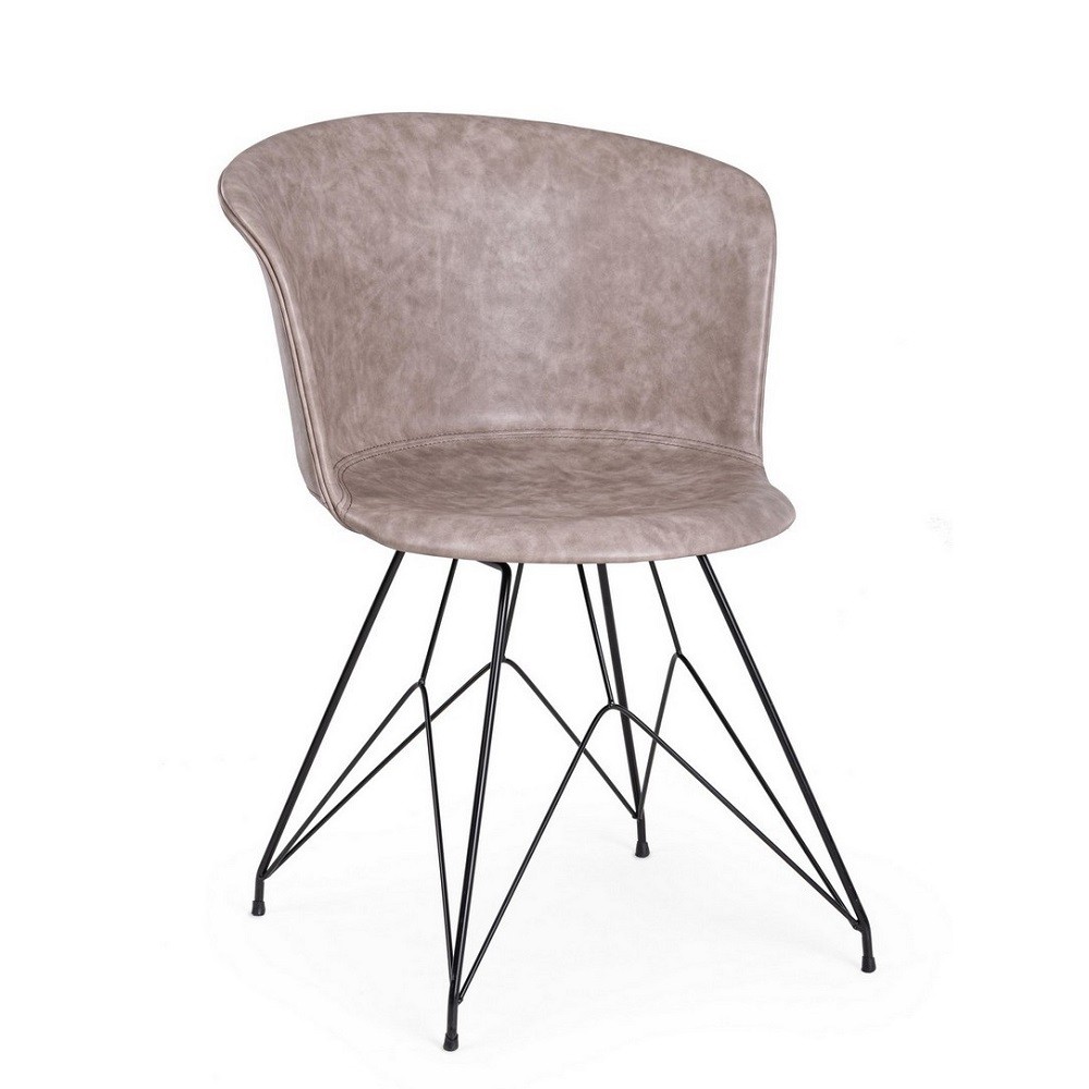 Sedia vintage Loft nero beige cm 56 x 54 x 76 - Samnite