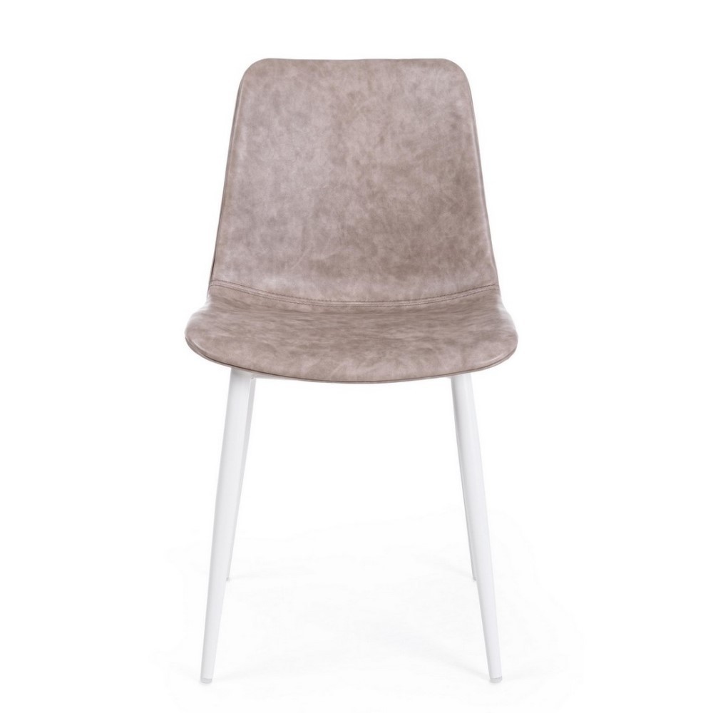 Sedia vintage ecopelle beige Kyra - Samnite