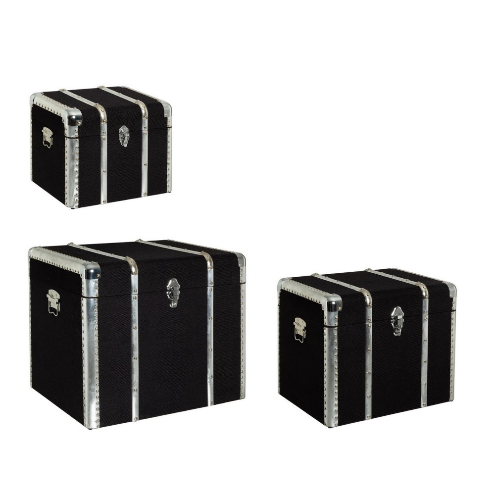 Set 3 bauli nero in legno stile atmosphere - Samnite
