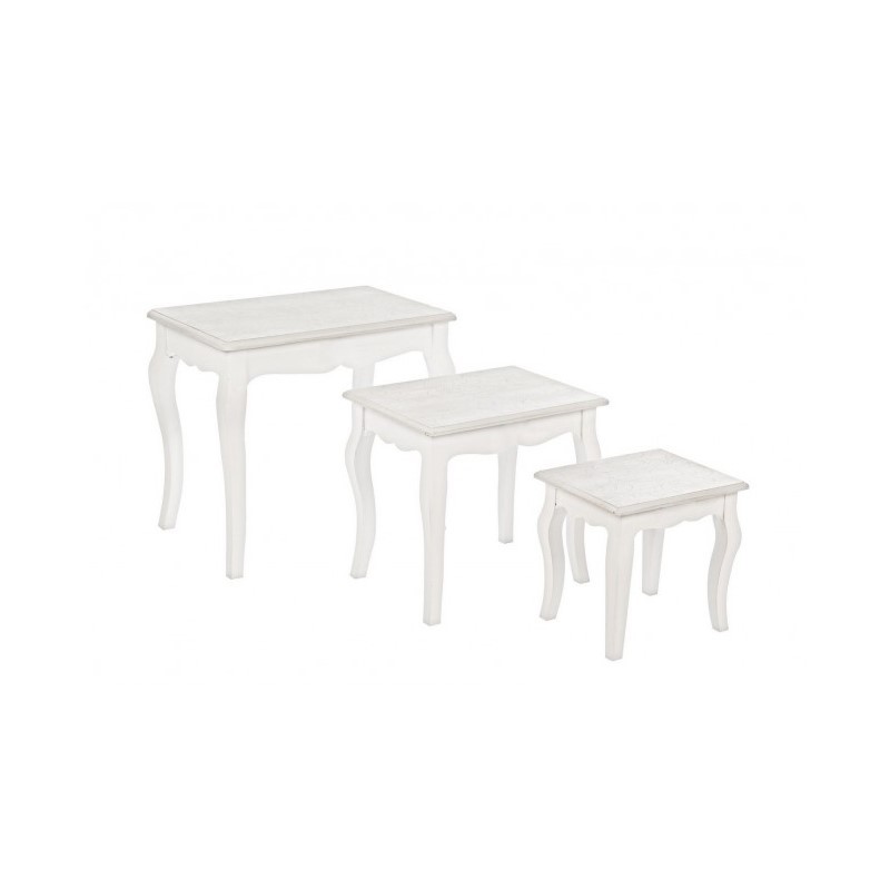 Set classico 3 Tavolini Clorine in legno - Samnite