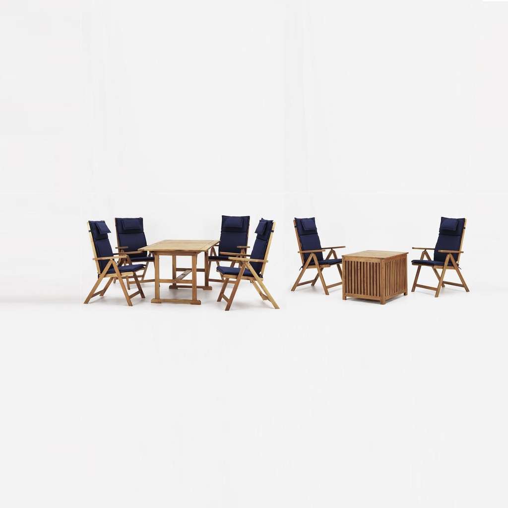 Set da esterno in legno d'acacia con cuscini - Samnite