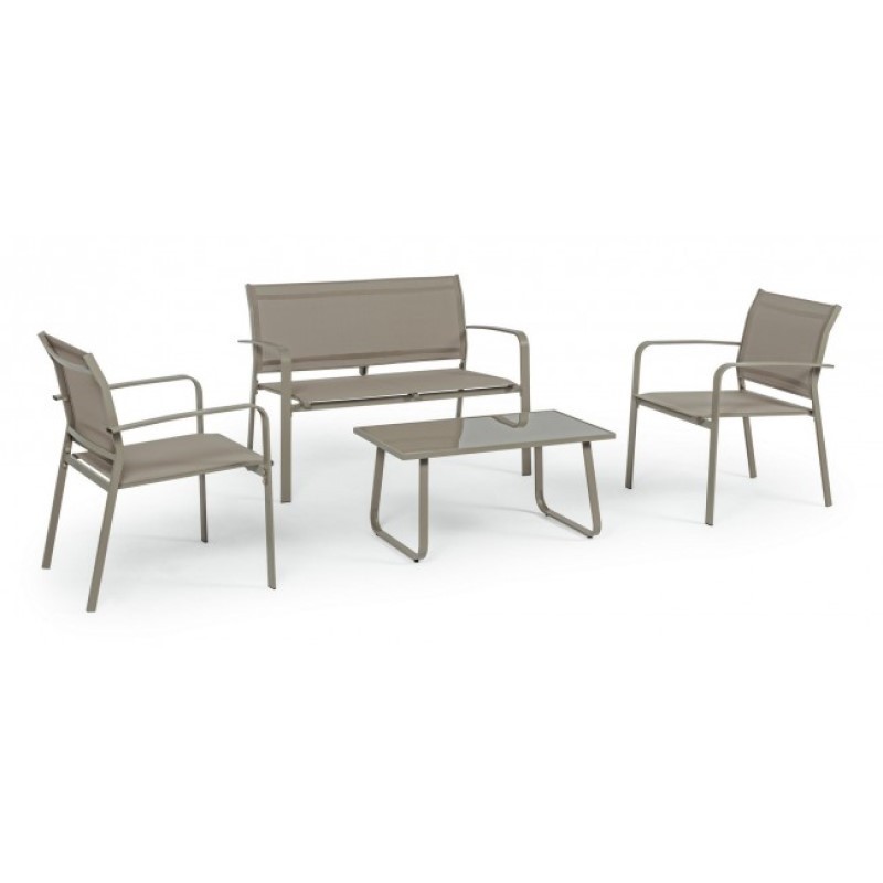 Set da giardino tortora Bizzotto pz 4 - Samnite
