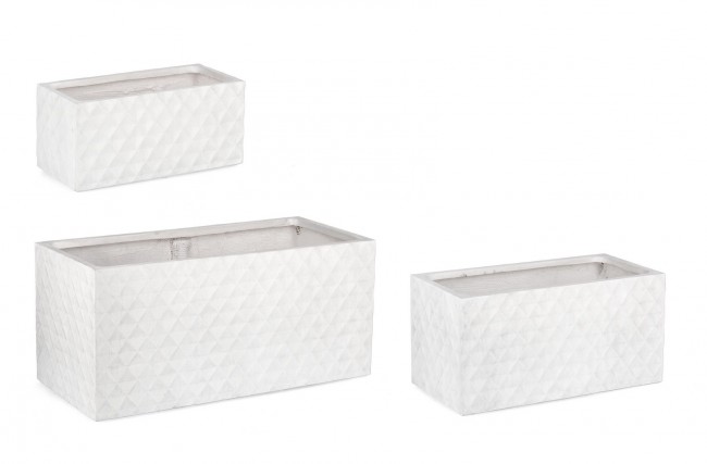 Set3 P.Vaso Pyramid Rett Bianco - Samnite