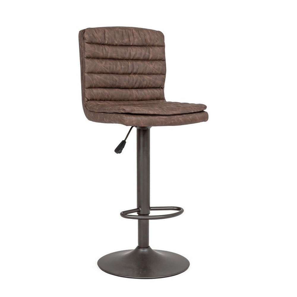 Sgabello bar vintage ecopelle marrone Connor cm 41 x 50 x 94,5 - Samnite