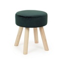 Sgabello in velluto Verde Scuro ADELINE 34x34x h38 cm - Samnite