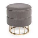 Sgabello struttura metallo dorato velluto grigio - Samnite