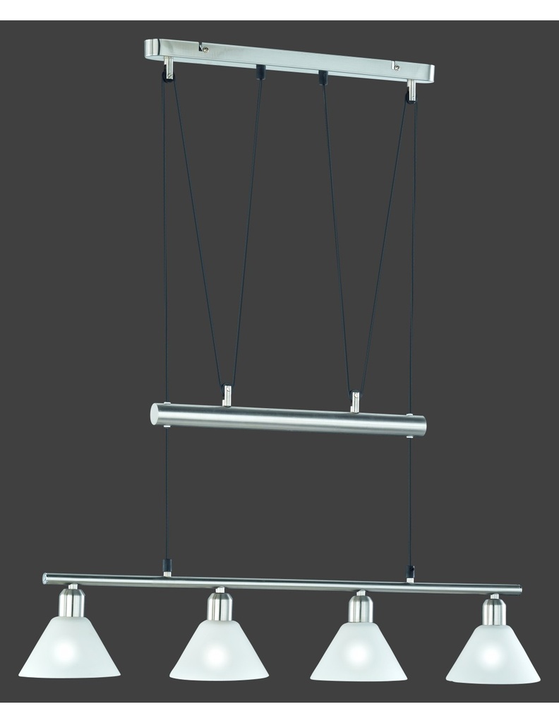 Sospensione 4 Luci Saliscendi Stamina Nichel L80 cm Trio Lighting - Samnite
