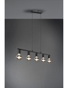 Sospensione 5xE27 Vannes Nero L82 cm Trio Lighting - Samnite