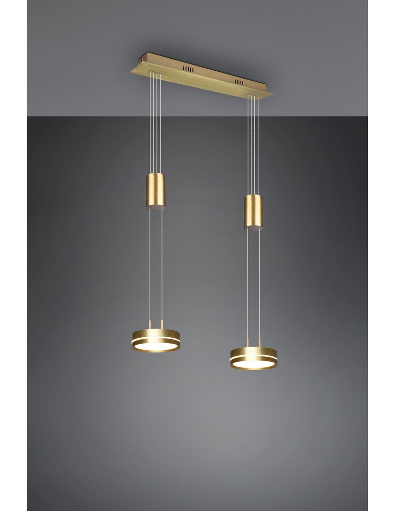 Sospensione Diffusori Disco Led Dimmer Franklin Ottone Trio Lighting - Samnite