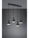 Sospensione Lineare Enzo 4xE27 Nero Opaco Trio Lighting - Samnite
