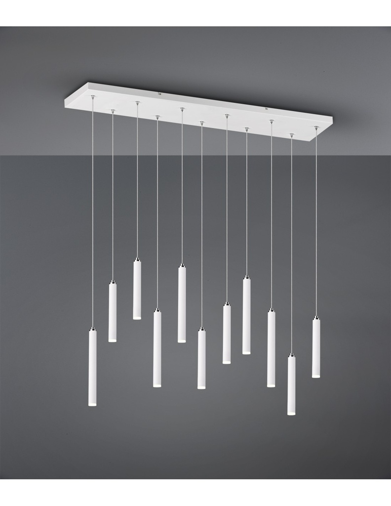 Sospensione Moderna Tubular 11 Tubi Led Bianco L115 cm Trio Lighting - Samnite