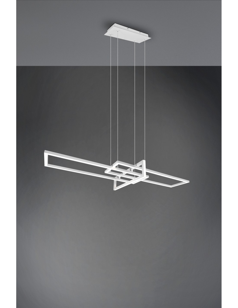 Sospensione Salinas 3 Rettangoli Led 34w Bianco L110 cm Dimmerabile Trio Lighting - Samnite