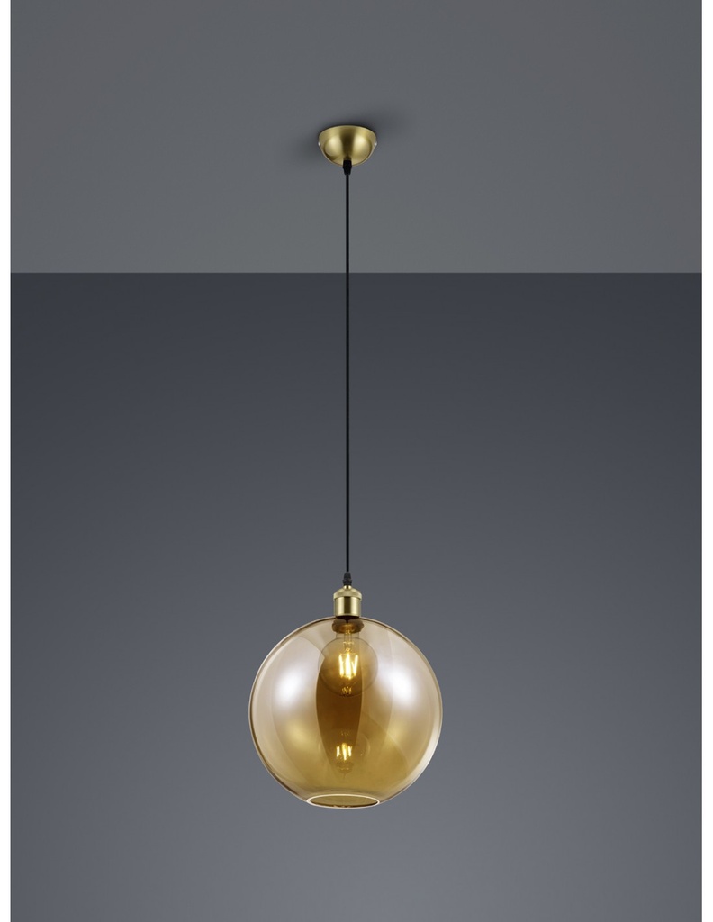Sospensione Singola Sfera Vetro Ambra Dino Ø30 cm Trio Lighting - Samnite