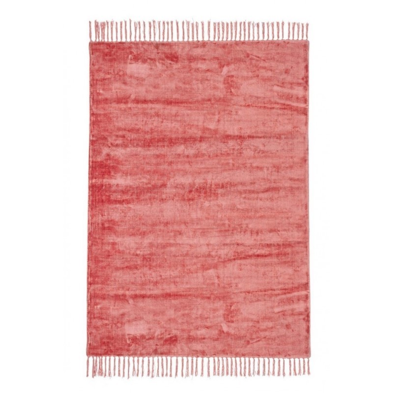 Tappeto in viscosa stile etnico Rosso Corallo BELIZE 160x230 cm - Samnite
