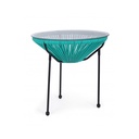Tavolino con piano in vetro Parker Atol D50 cm - Samnite