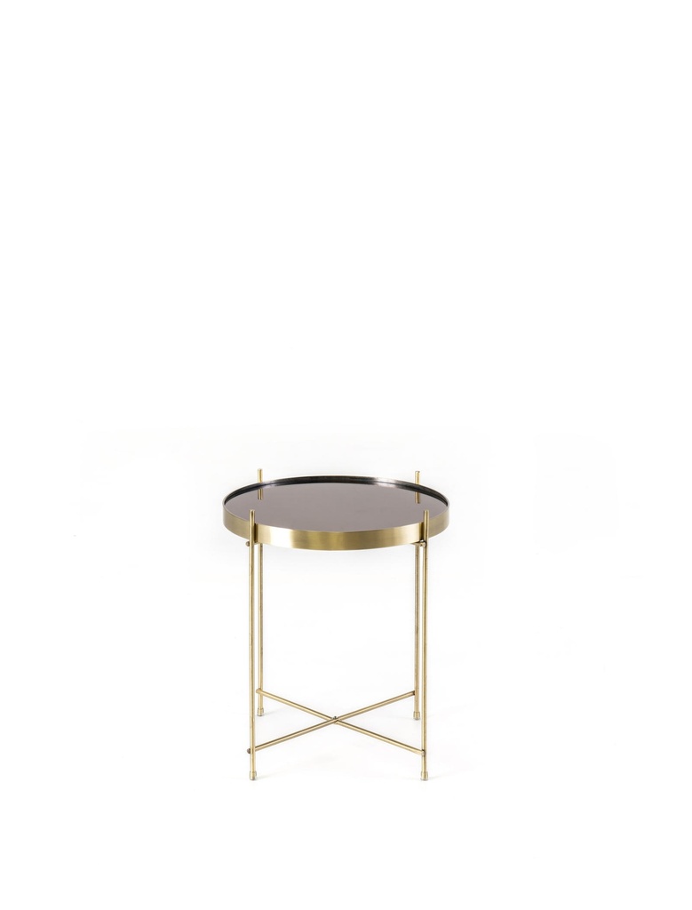 Tavolino in Vetro Temperato e Metallo, Dimensioni 38 x 38 x 43 cm - Samnite