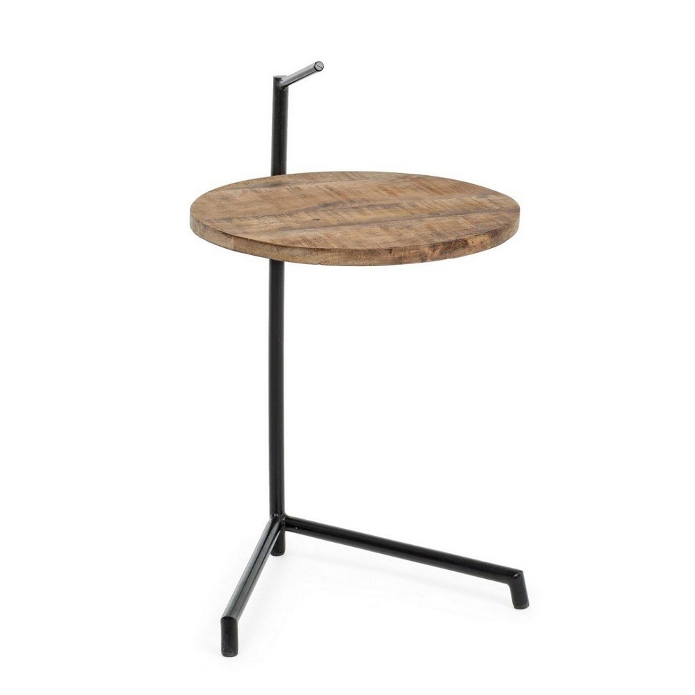 Tavolino legno e acciaio Walton  cm 38 x 44x 63 h - Samnite