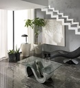 Tavolino trasparente-grigio 70 cm x 120 cm H. 36 cm - Samnite