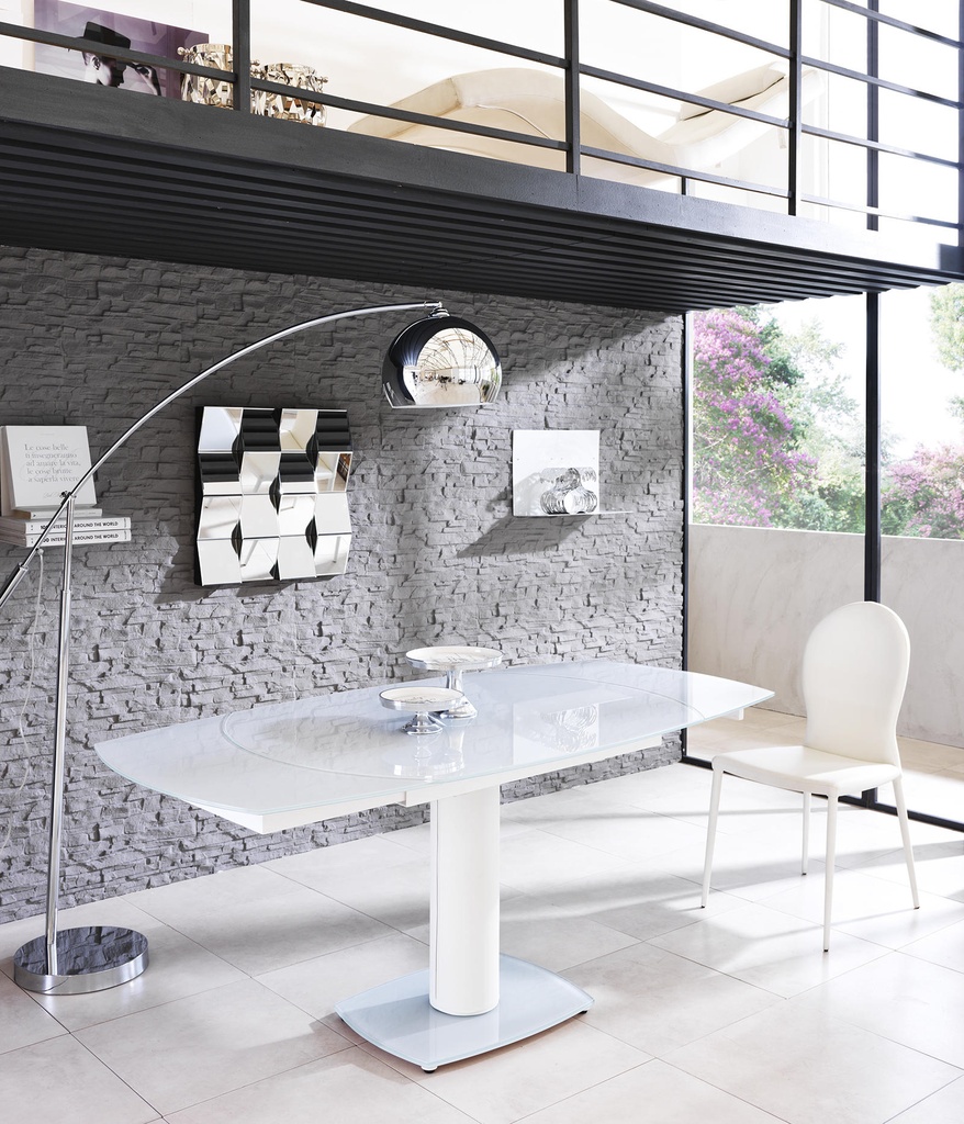Tavolo Allungabile bianco 90 cm x 120-180 cm H. 76 cm - Samnite