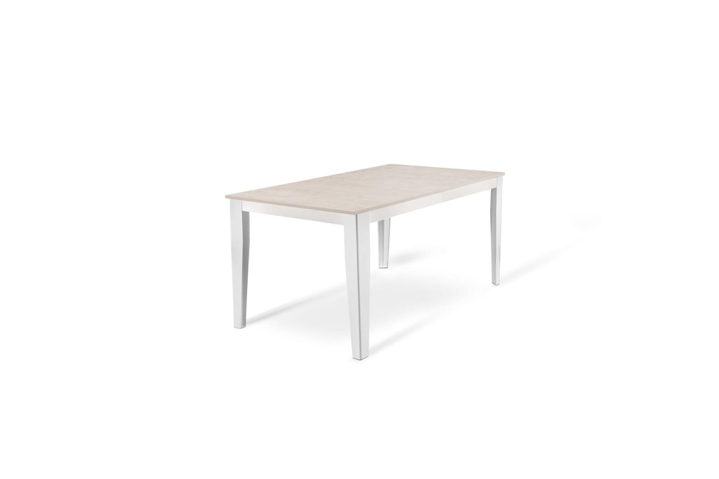 Tavolo allungabile cemento bianco 80 cm x 130-290 cm H. 76 cm - Samnite