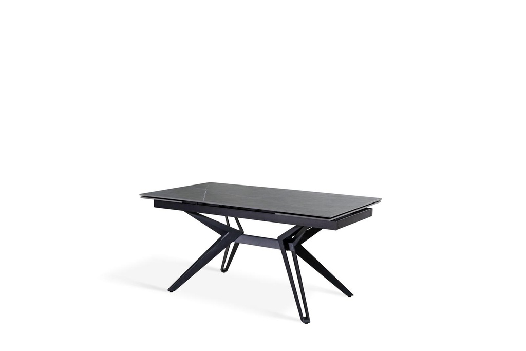 Tavolo allungabile grigio-negro 90 cm x 160-240  cm cm H. 76 cm - Samnite